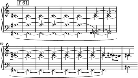 Bruckner VII, Adagio, Rhythmus des Quartsektakkordes in der Rückführung