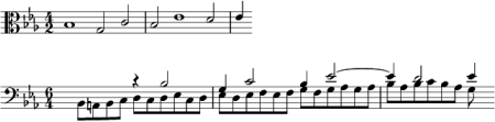 J.S. Bach, Es-Dur-Fuge aus der Orgelmesse BWV 552, kontrapunktischer Verband