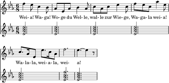 Wagner, Rheingold, erste Gesangsstelle der Woglinde