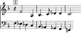 Fallende Sexte im Bruckner, Sechste Sinfonie, Adagio, erstes Thema
