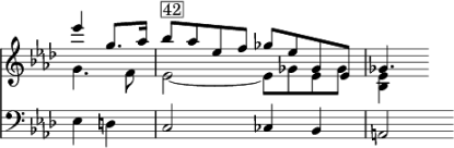 Fallende Sexte im Bruckner, Erste Sinfonie, Adagio, Hp des ersten Themas